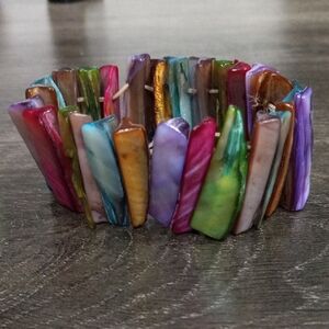 Vintage Style A Alone Colorful Shell Stretch Bracelet